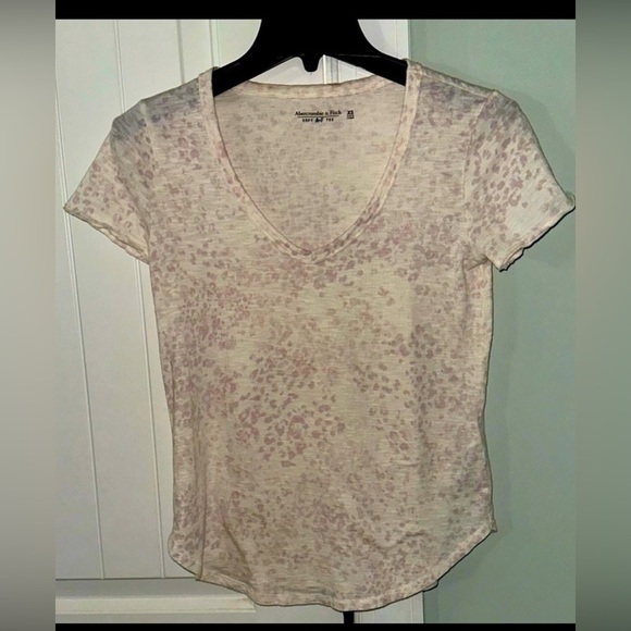 Abercrombie & Fitch Soft tee-purple/cream-size XS - Picture 7 of 7